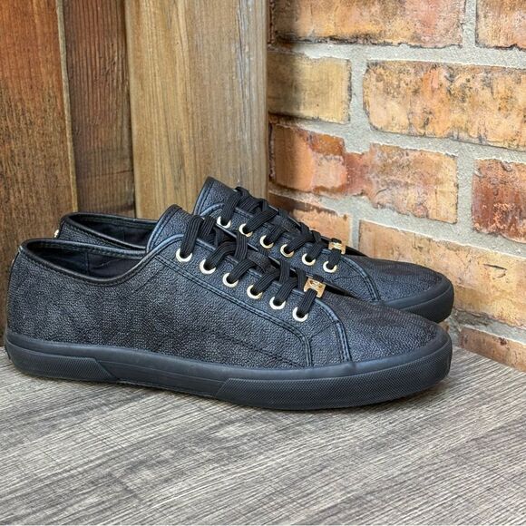 Michael Kors Boerum Sneakers Black MK Monogram Lasered Signature size 11 - Picture 7 of 16